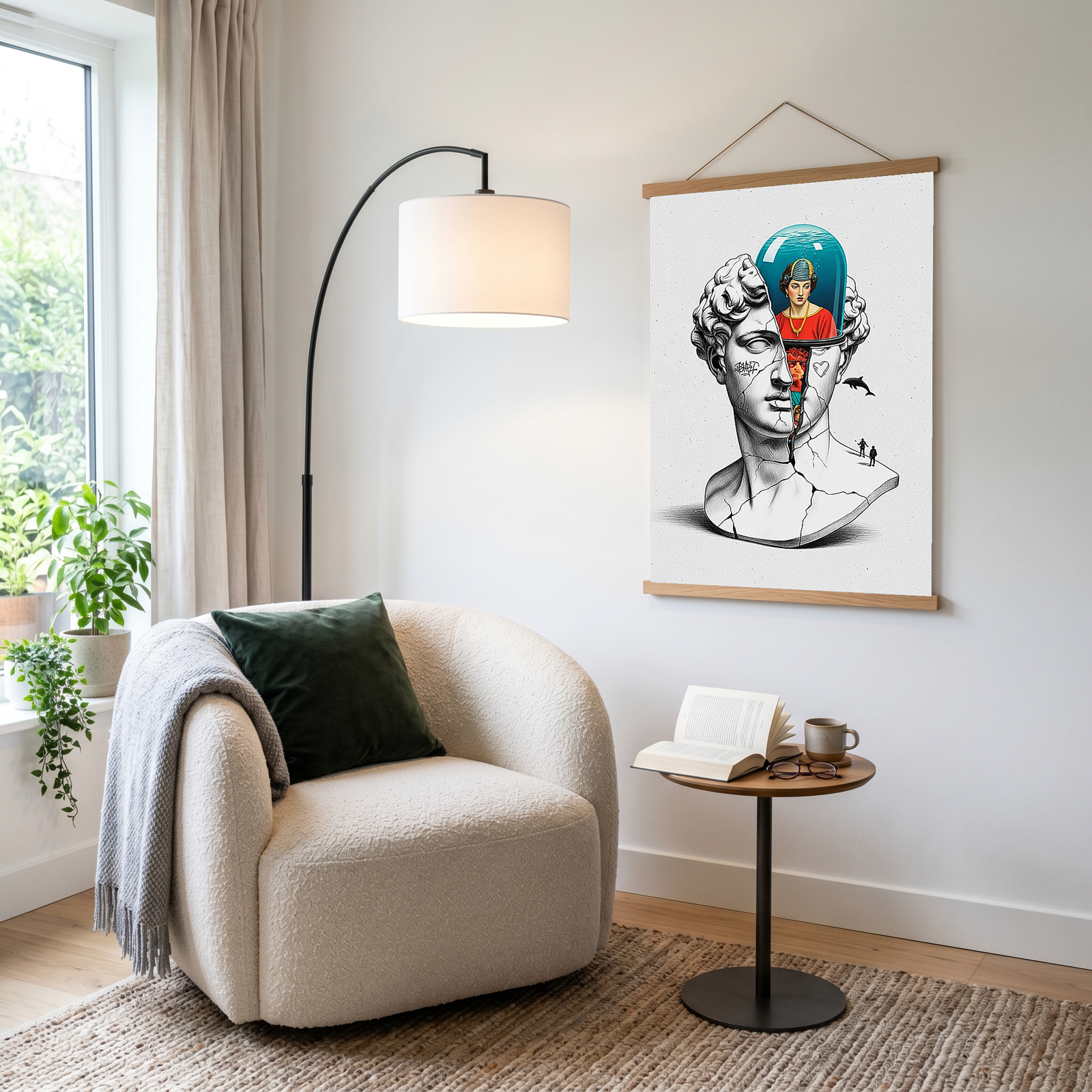Aquarium Mind — Surreal David Bust Wall Art Print