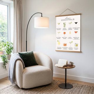 Classic Cocktails Wall Art Print — Vintage Bar Menu Poster