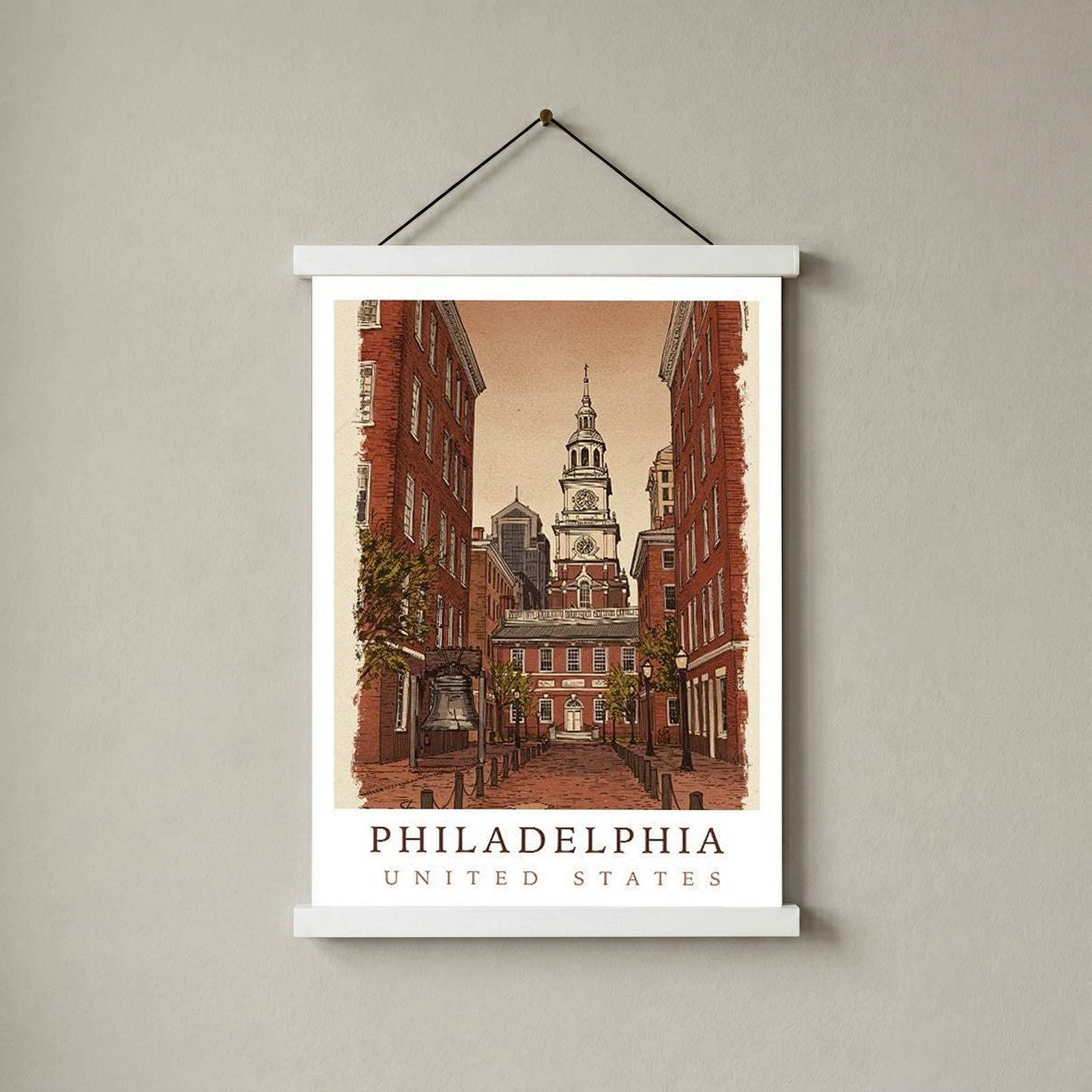 Philadelphia USA — Independence Hall Historic Wall Art Print