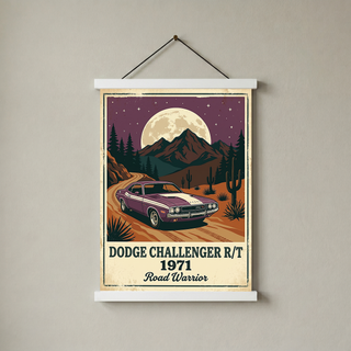 Dodge Challenger R/T 1971 Poster — Vintage Muscle Car Desert Moon Print