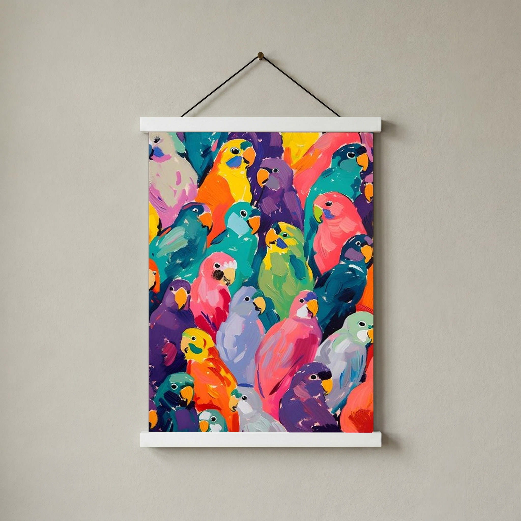 Pop Art Parrot Print — Vibrant Tropical Bird Wall Decor Poster