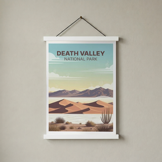 Death Valley National Park Poster — Vintage Sand Dunes Desert Mountain Print
