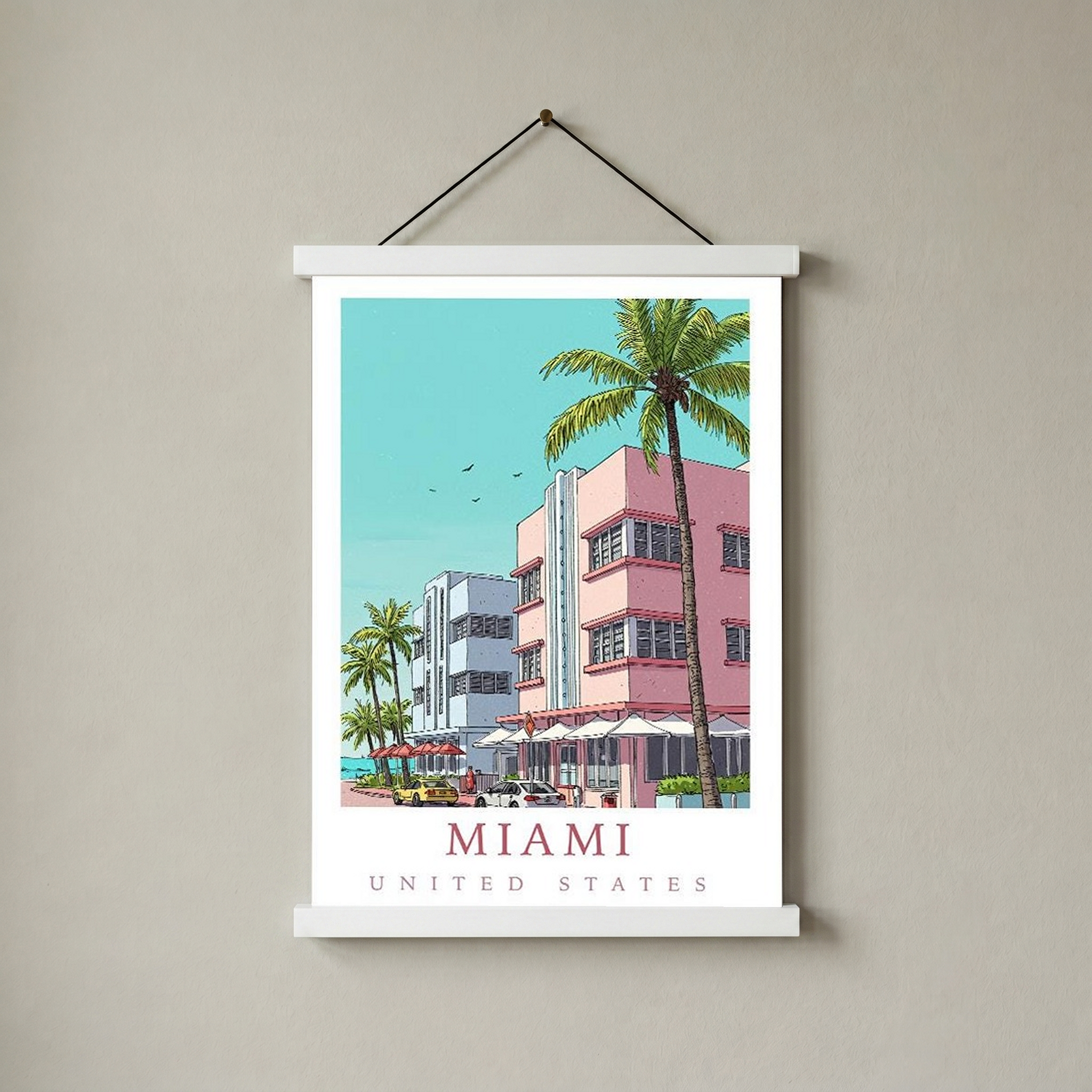 Miami Florida — Art Deco Ocean Drive Wall Art Print