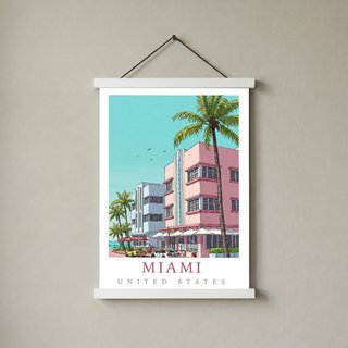 Miami Florida — Art Deco Ocean Drive Wall Art Print