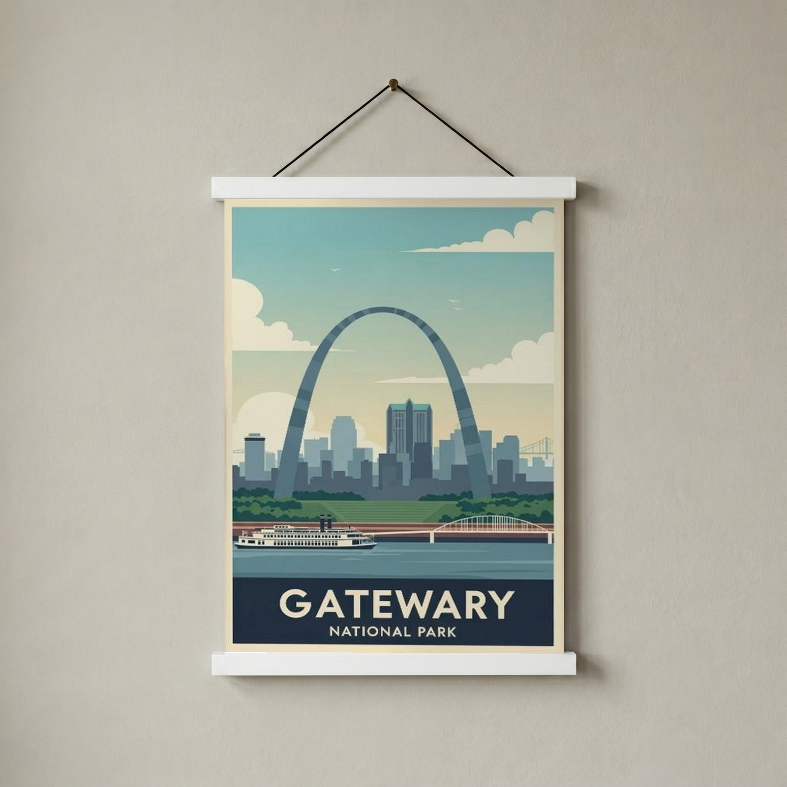 Gateway Arch National Park Poster — Vintage St. Louis Mississippi River Print