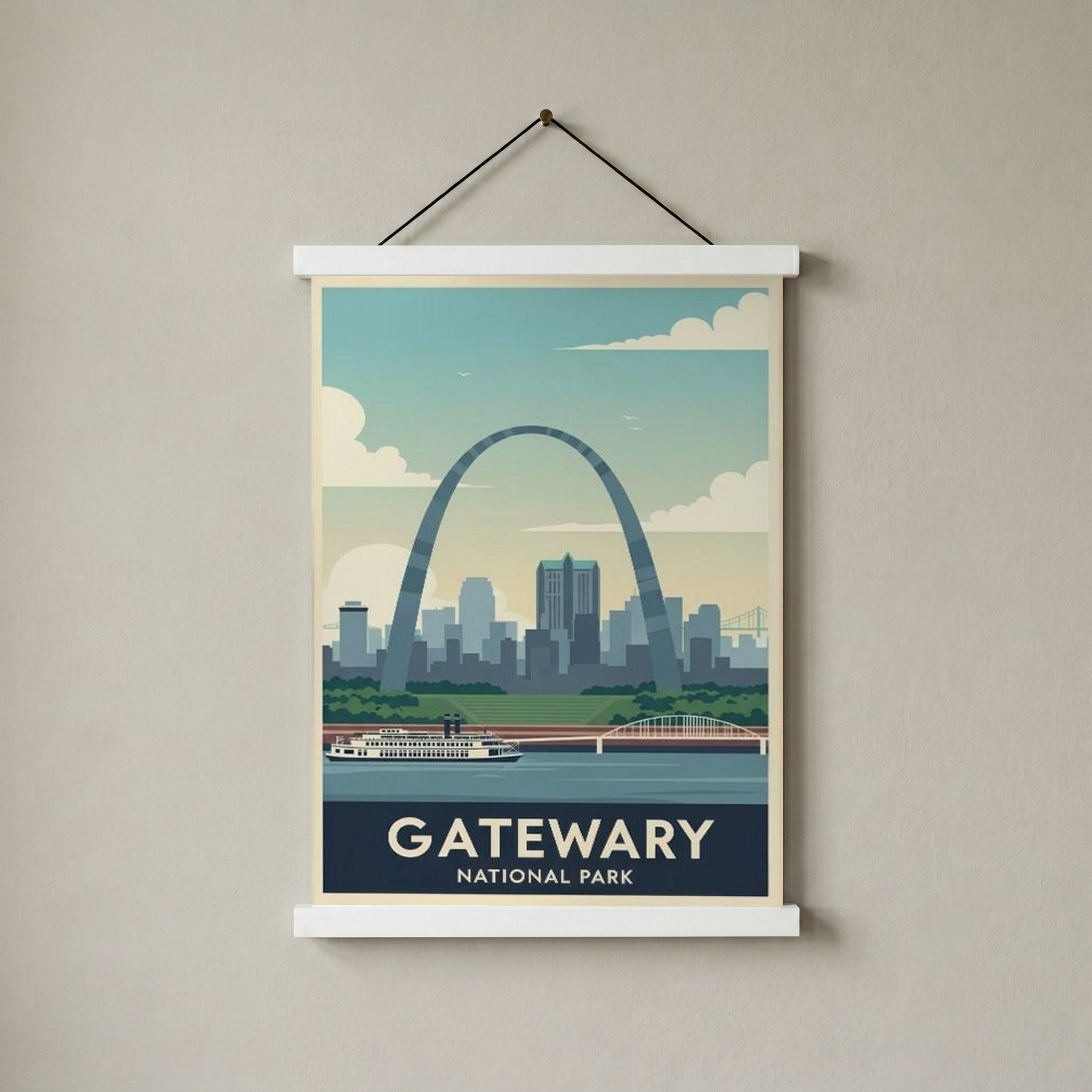 Gateway Arch National Park Poster — Vintage St. Louis Mississippi River Print