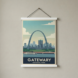 Gateway Arch National Park Poster — Vintage St. Louis Mississippi River Print