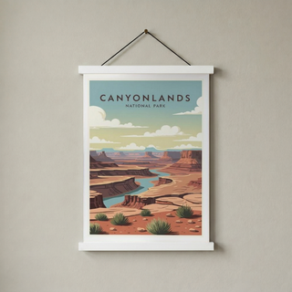 Canyonlands National Park Poster — Vintage Utah Mesa River Print