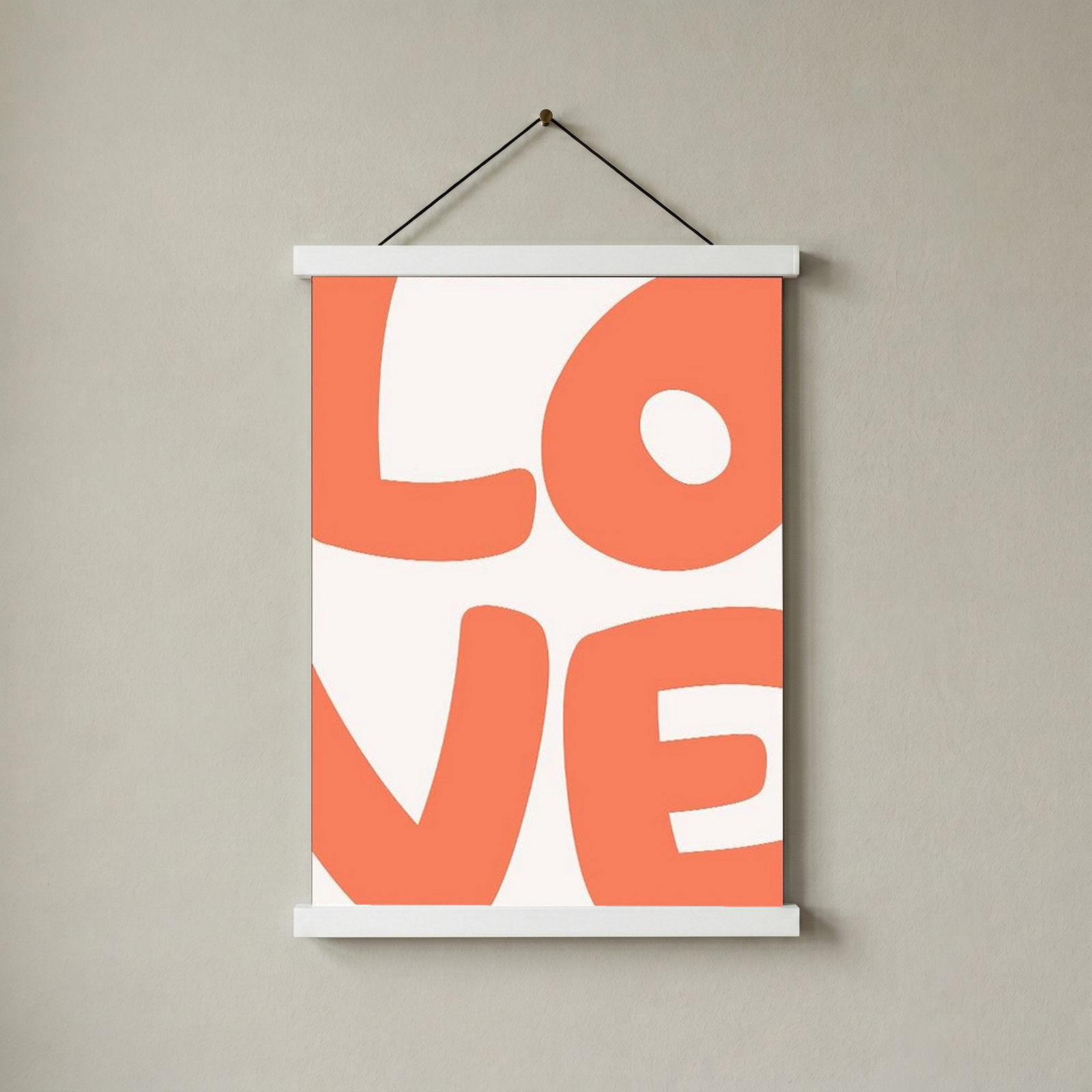 LOVE Poster — Bold Minimalist Typography Orange Wall Art Print