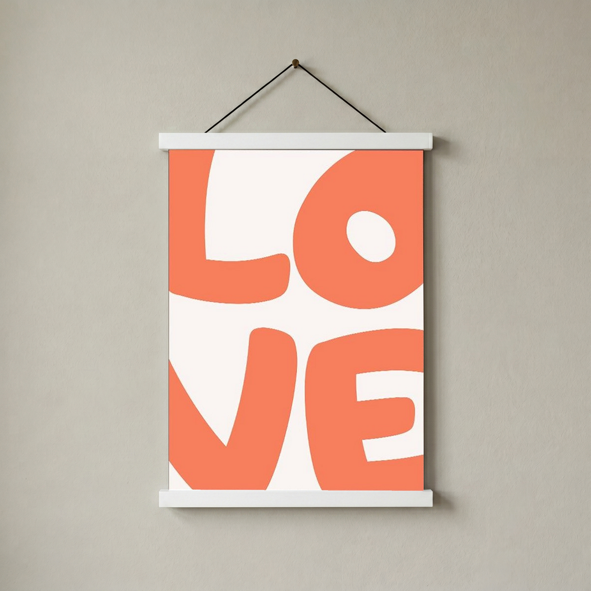 LOVE Poster — Bold Minimalist Typography Orange Wall Art Print