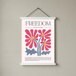 Freedom Bloom Where You Are Planted Floral Poster - Pink Daisy Wall Art Print
