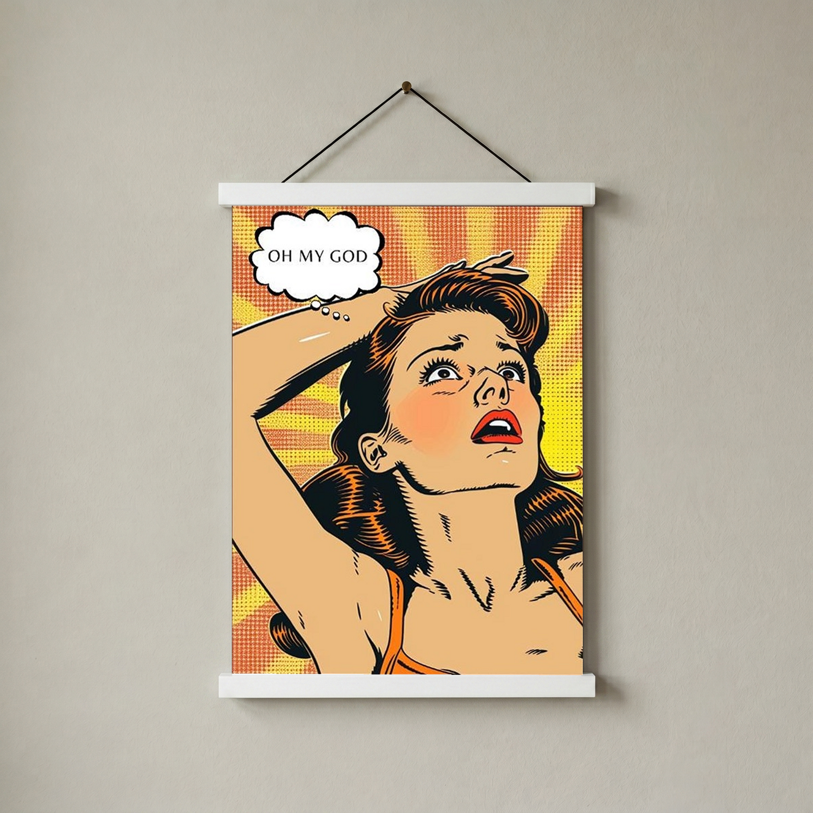 Pop Art Oh My God Poster — Retro Comic Girl Lichtenstein Print