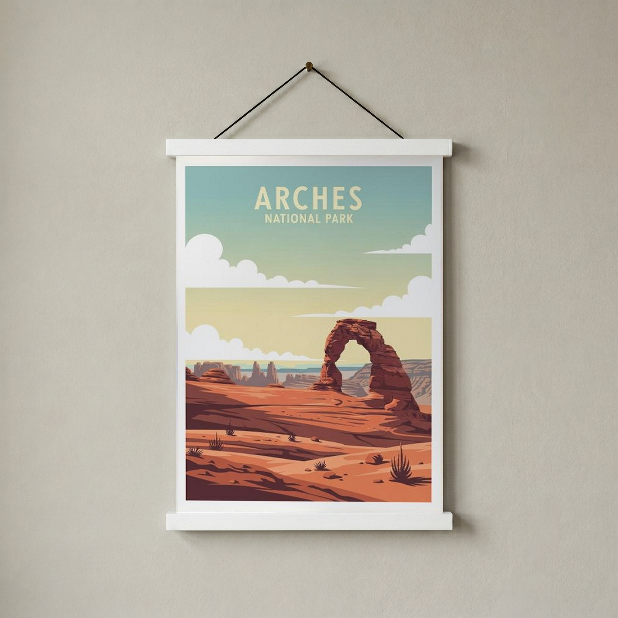 Arches National Park Poster — Vintage Delicate Arch Utah Desert Print