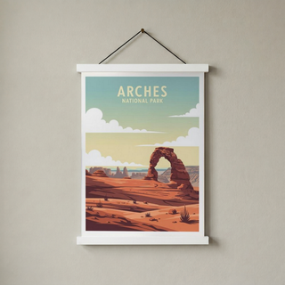 Arches National Park Poster — Vintage Delicate Arch Utah Desert Print