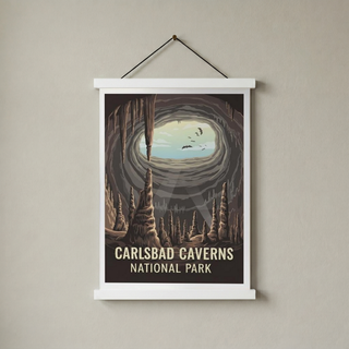 Carlsbad Caverns National Park Poster — Vintage New Mexico Bat Cave Print