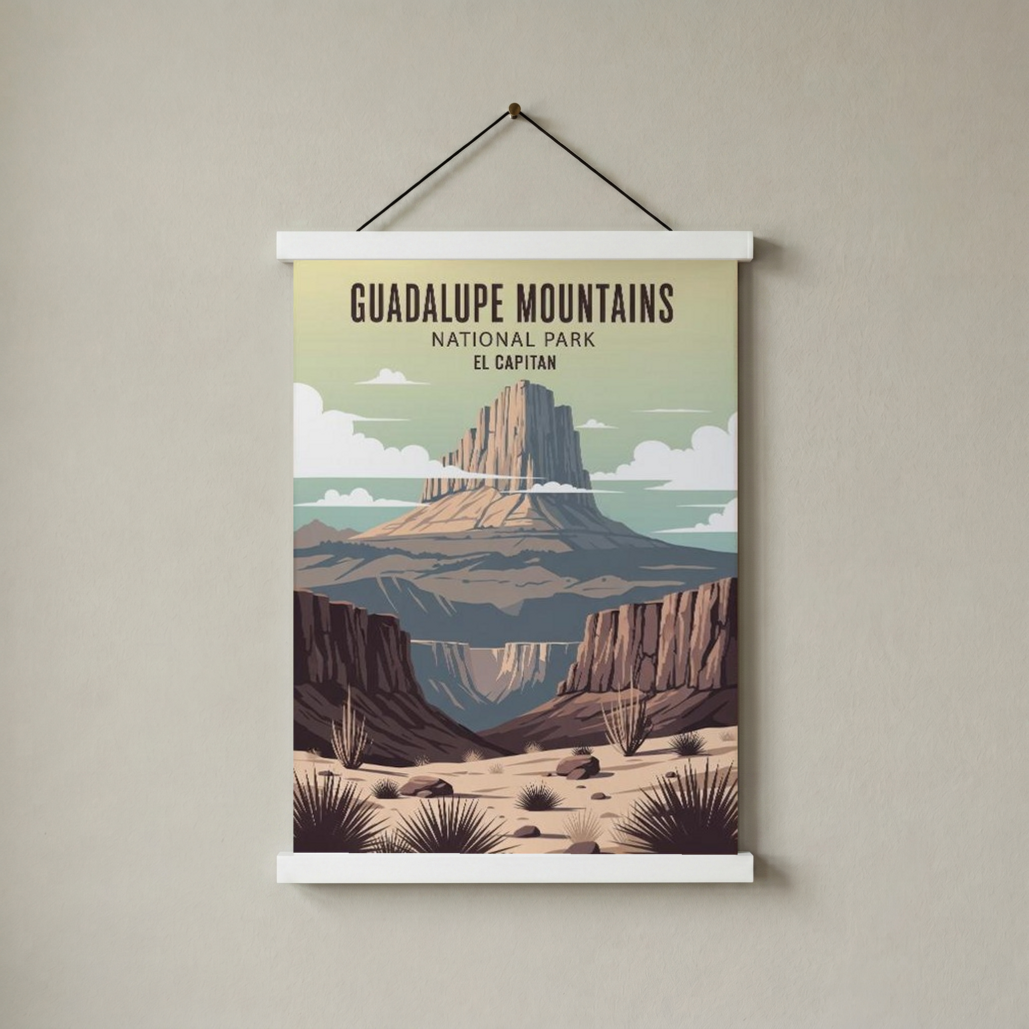Guadalupe Mountains National Park Poster — Vintage El Capitan Texas Print
