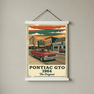 Pontiac GTO 1964 Poster — Vintage Muscle Car Diner Main Street Print