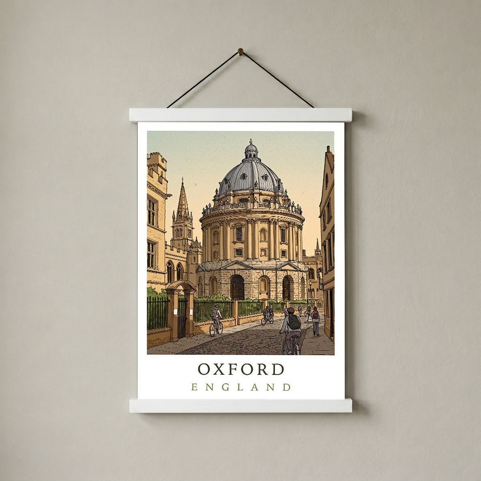 Oxford England Travel Poster — Radcliffe Camera University City Print