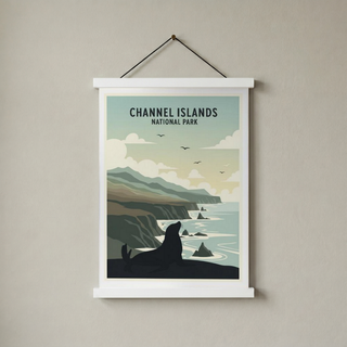 Channel Islands National Park Poster — Vintage California Sea Lion Coast Print