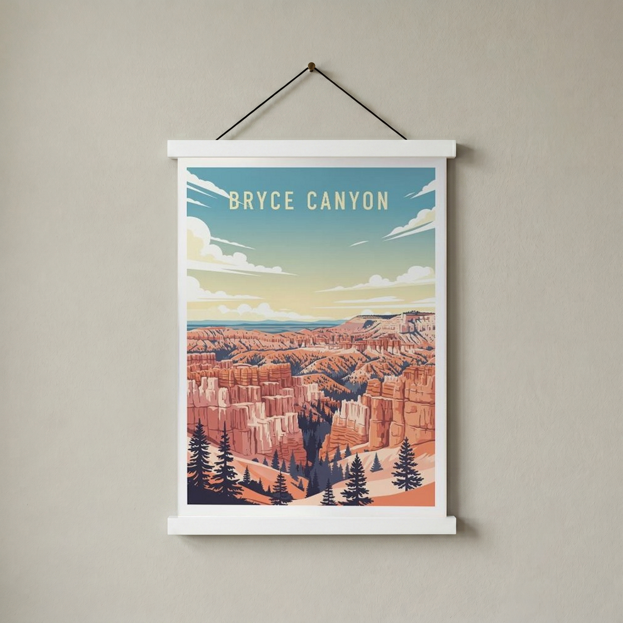 Bryce Canyon National Park Poster — Vintage Utah Hoodoo Sunrise Print