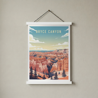 Bryce Canyon National Park Poster — Vintage Utah Hoodoo Sunrise Print