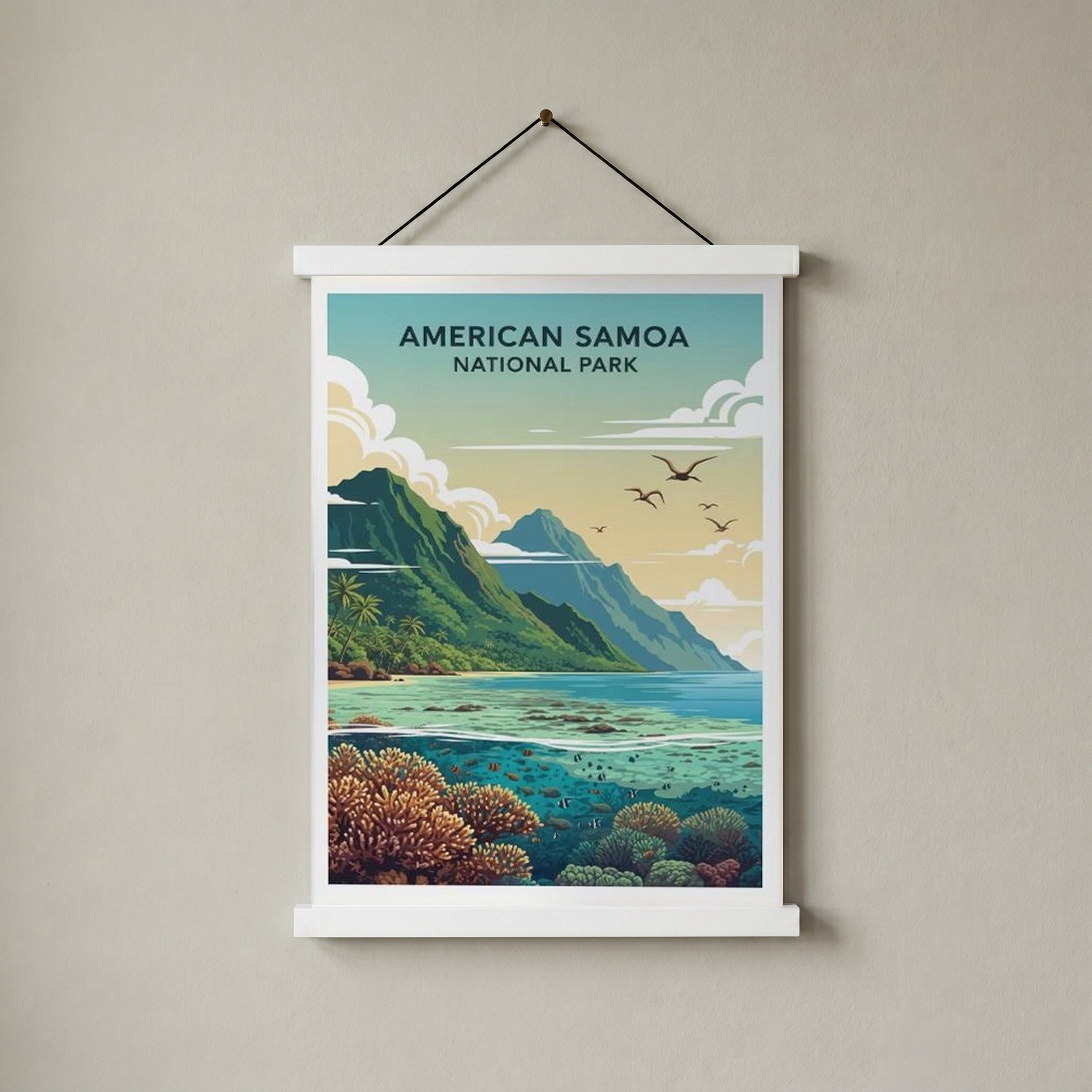 American Samoa National Park Poster — Vintage Pacific Island Travel Print