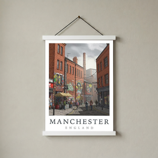 Manchester England Travel Poster — Northern Quarter Street Art Print