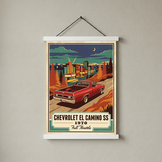 Chevrolet El Camino SS 1970 Poster — Vintage Muscle Truck Cinema Marquee Print
