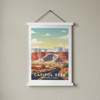 Capitol Reef National Park Poster — Vintage Utah Waterpocket Fold Print