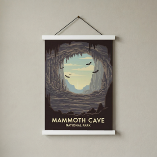 Mammoth Cave National Park Poster — Vintage Kentucky Cave Bat Print