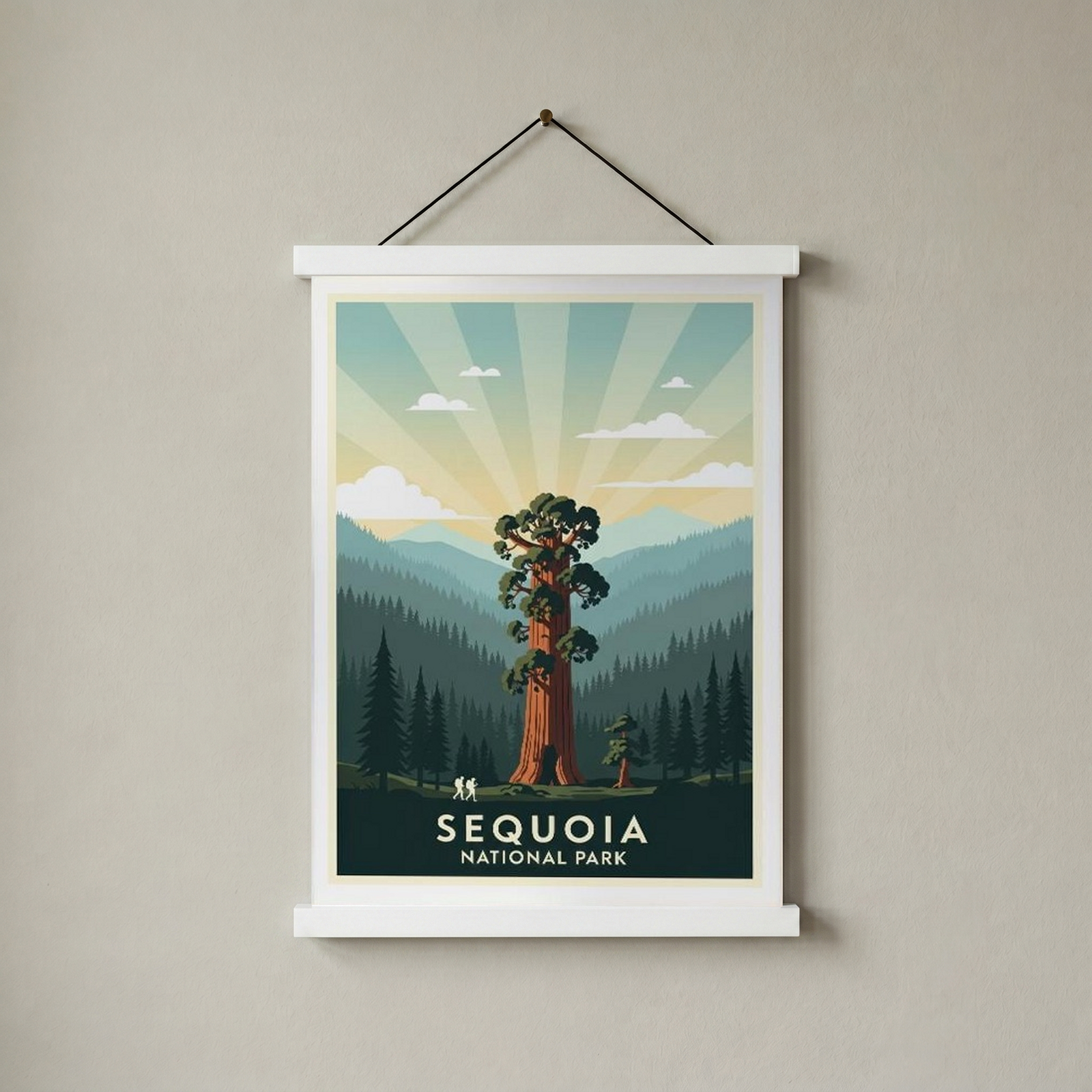 Sequoia National Park Poster — Vintage California General Sherman Tree Print