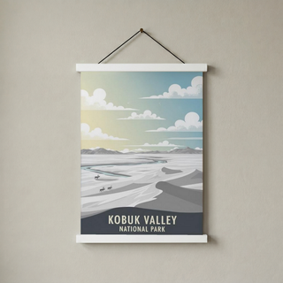 Kobuk Valley National Park Poster — Vintage Alaska Arctic Sand Dunes Caribou