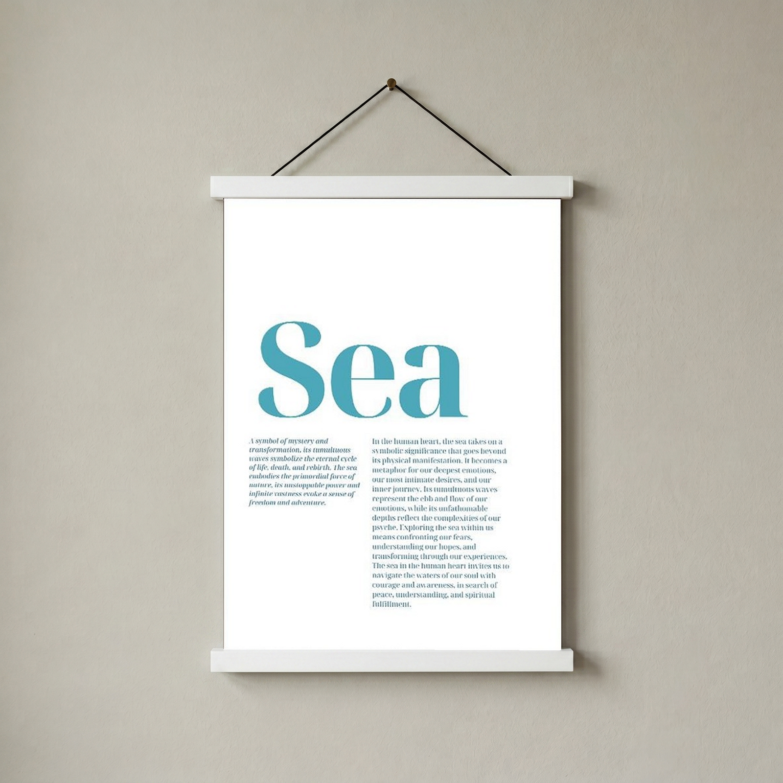 Sea Typography Poster — Ocean Meditation Quote Wall Art