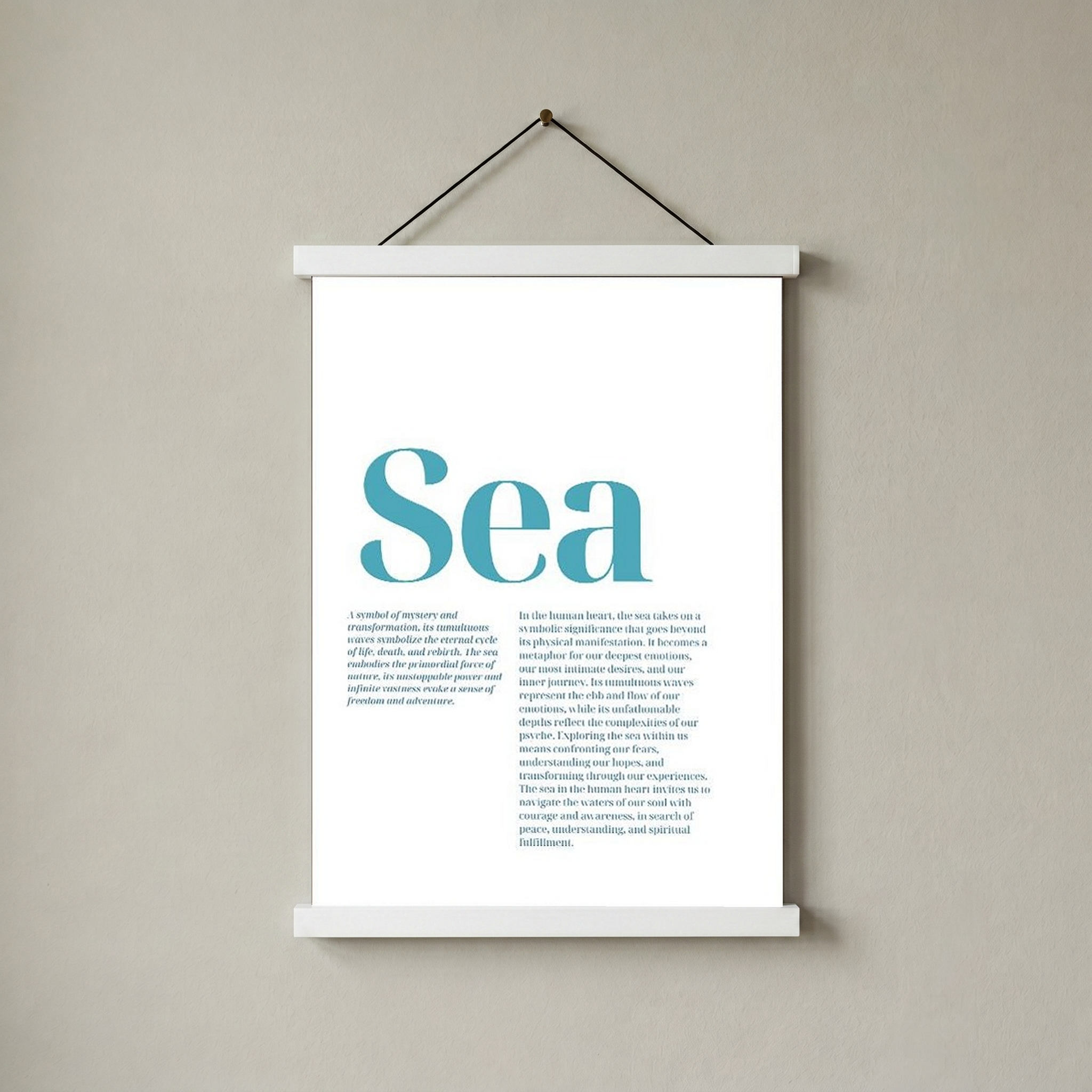 Sea Typography Poster — Ocean Meditation Quote Wall Art