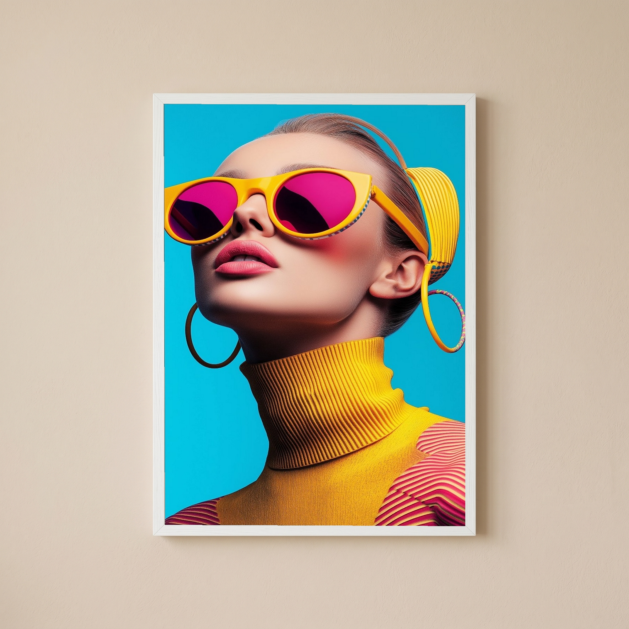 Futuristic Diva Wall Art Print — Bold Pop Portrait Poster