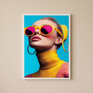 Futuristic Diva Wall Art Print — Bold Pop Portrait Poster