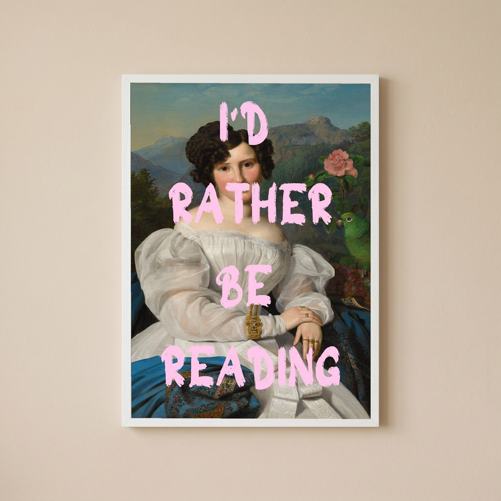 I'd Rather Be Reading Wall Art Print — Book Lover Quote Poster
