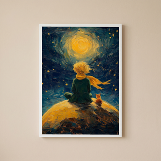 Little Prince Wall Art Print — Antoine de Saint-Exupéry Tribute Poster