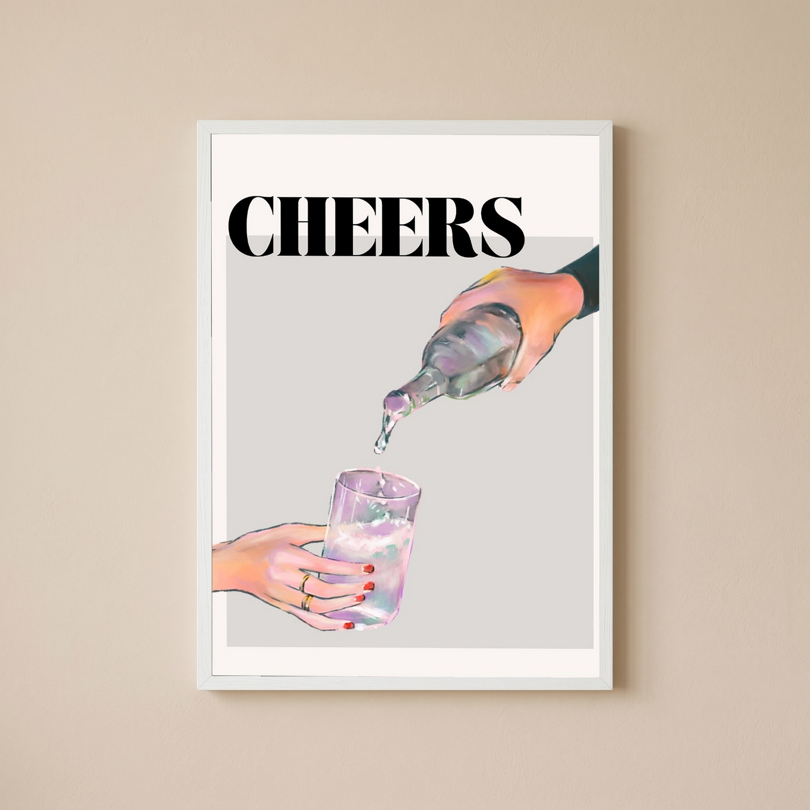 Cheers Wall Art Print — Toast & Celebration Poster