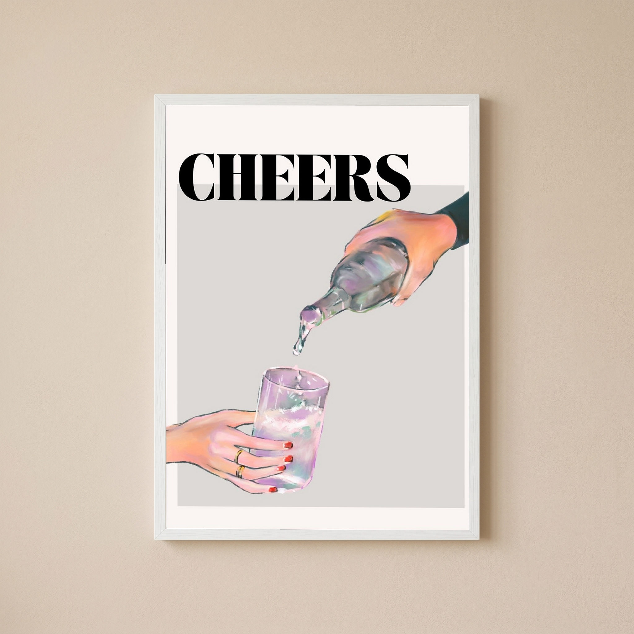 Cheers Wall Art Print — Toast & Celebration Poster
