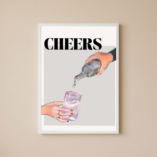 Cheers Wall Art Print — Toast & Celebration Poster