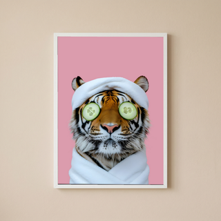 Tiger Retreat Wall Art Print — Bold Animal Portrait Poster
