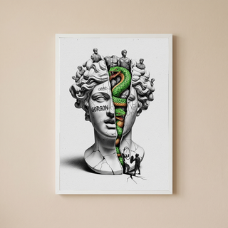 Gorgon Medusa — Surreal Apollo Bust Wall Art Print