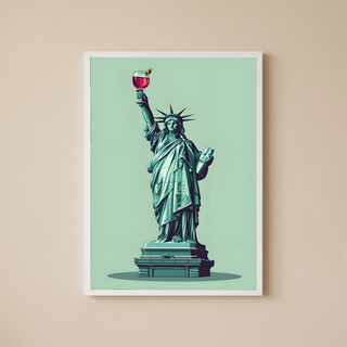 Liberty in Every Pour Wall Art Print — Wine Lover Quote Poster