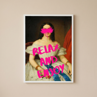 Relax And Enjoy Wall Art Print — Soft Mindful Quote Poster