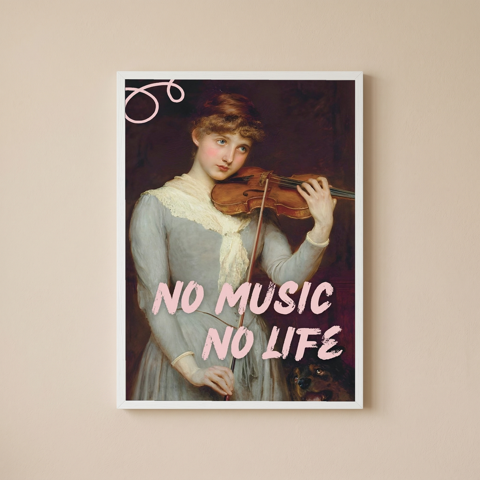 No Music No Life Wall Art Print — Music Lover Quote Poster