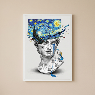 We're All Mad Here Van Gogh — Surreal Self-Portrait Wall Art Print