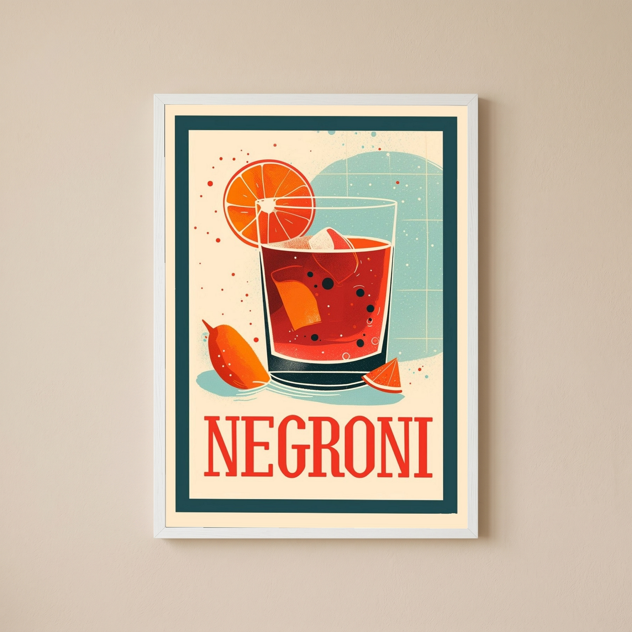 The Negroni Wall Art Print — Italian Bitter Classic Cocktail Poster