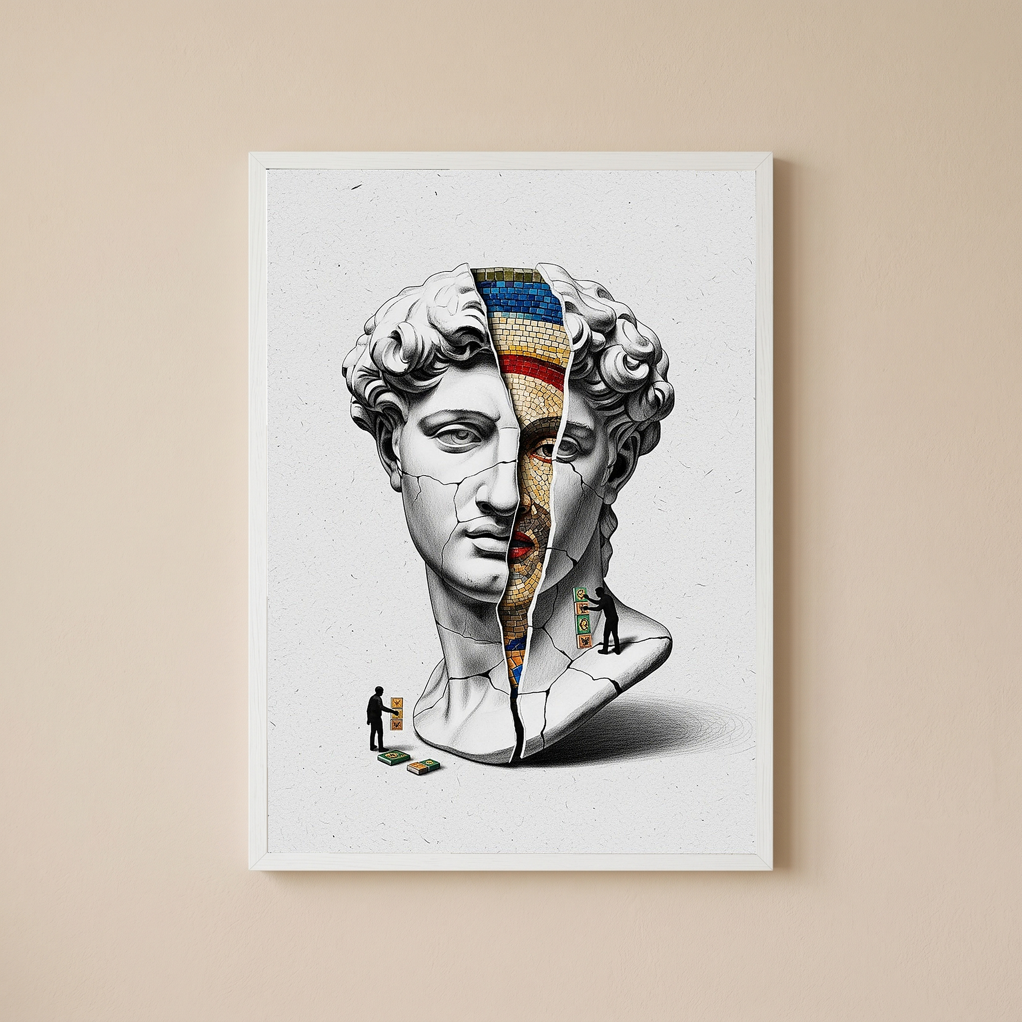 Mosaic — Surreal David Bust Wall Art Print