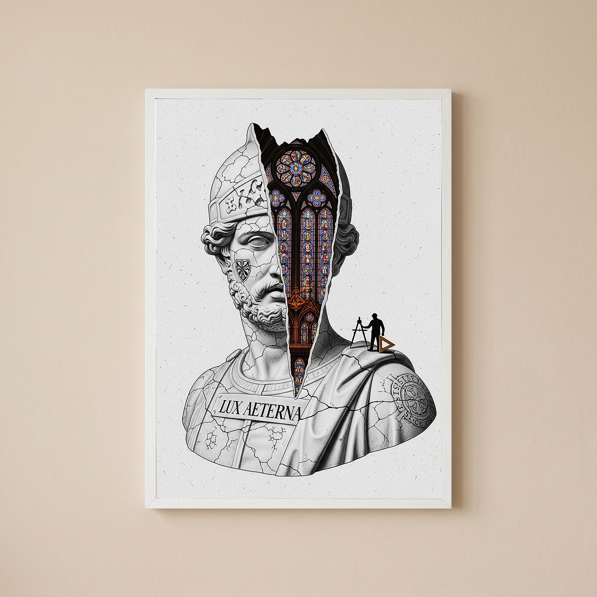 Lux Aeterna — Surreal Roman Bust Wall Art Print